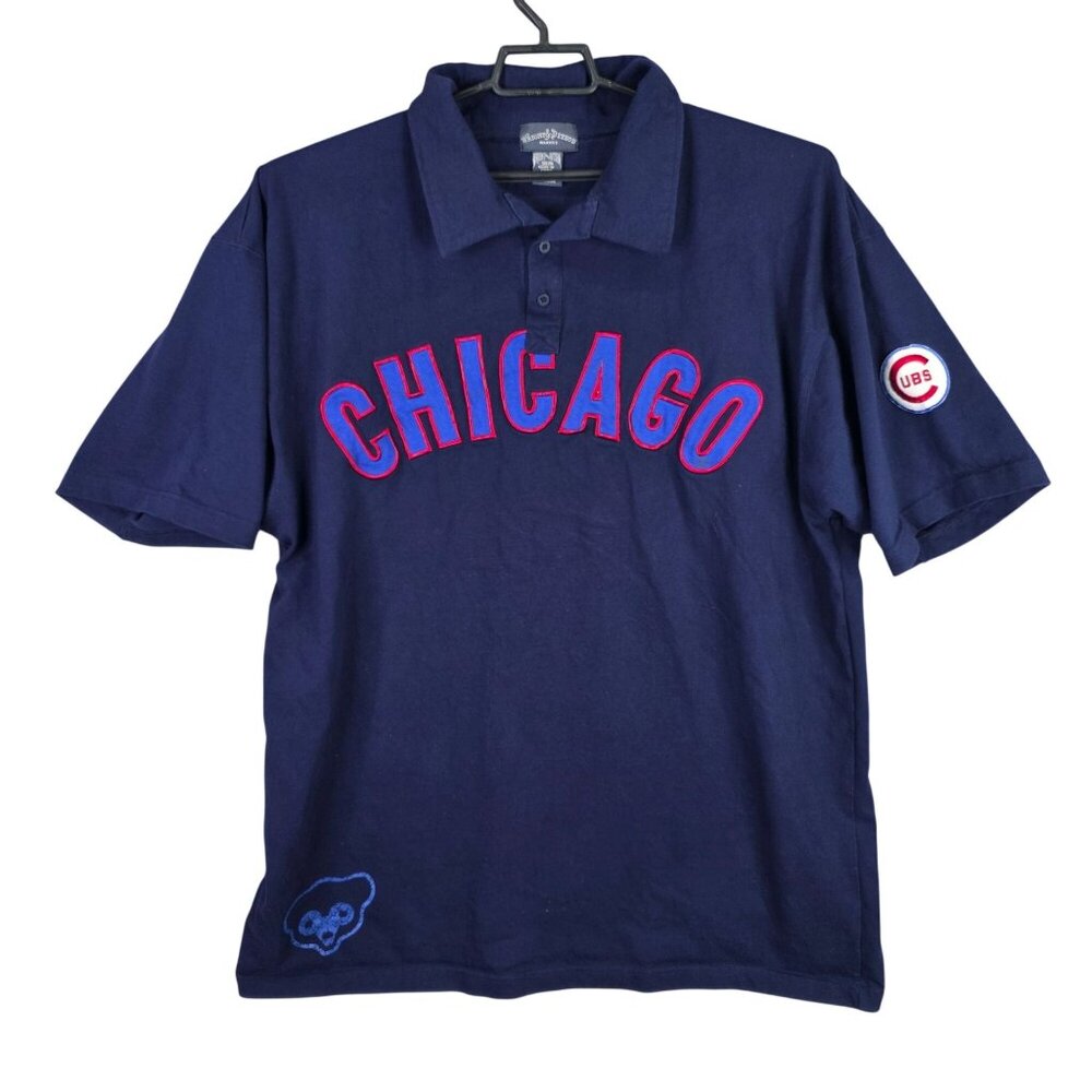Mens Wright & Ditson Blue Chicago Cubs Polo Shirt 100% Cotton Short Sleeve 3XL